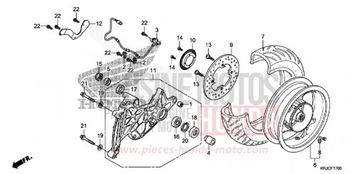REAR WHEEL FES125AC de 2012